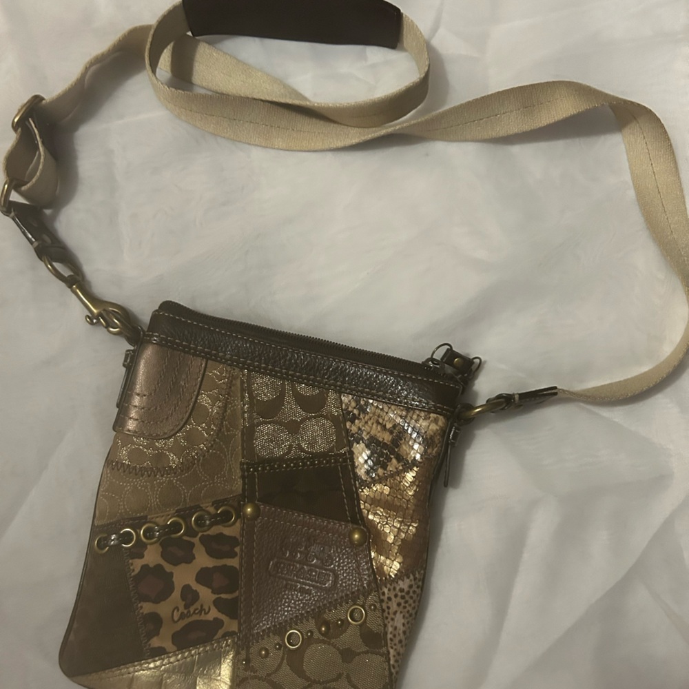 Coach Patchwork Brown Multi-Panel Crossbody Bag